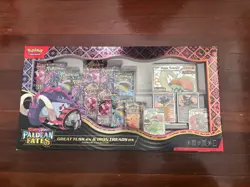 Pokemon Paldean Fates Great Tusk ex and Iron Treads ex premium Collection Box - Image 1