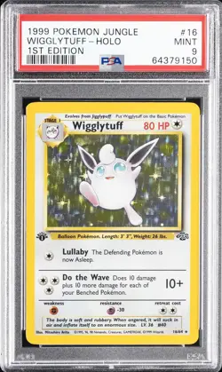 1999 POKEMON JUNGLE 1ST EDITION #16 WIGGLYTUFF-HOLO PSA 9 - Image 1