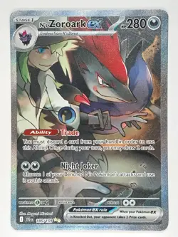 Pokemon TCG N's Zoroark EX Holo Card 185/159 Sv09: Journey Together NM - Image 2