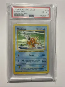 1999 Pokemon Shadowless Magikarp #35 PSA 6 - Image 1