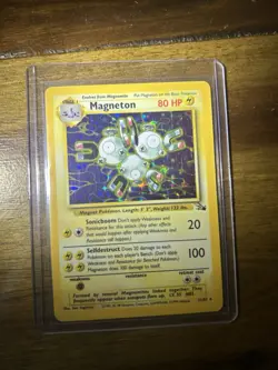 Pokemon TCG Magneton 11/62 Fossil Unlimited Holo Rare Vintage LP - Image 1