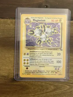 Pokemon TCG Magneton 11/62 Fossil Unlimited Holo Rare Vintage LP - Image 2