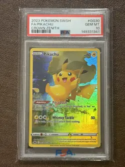2023 POKEMON SWORD AND SHIELD CROWN ZENITH #GG30 FA/PIKACHU CROWN ZENITH PSA 10 - Image 1