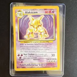 Base Set SPANISH Alakazam 1/102 Holo Rare Psychic Pokemon WOTC 1999 80 MP - Image 1