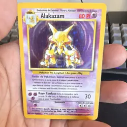 Base Set SPANISH Alakazam 1/102 Holo Rare Psychic Pokemon WOTC 1999 80 MP - Image 3