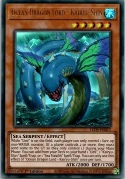 Yugioh Ocean Dragon Lord - Kairyu-Shin LED9-EN017 1st Edition Ultra Rare NM - Image 1