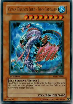 Yugioh Ocean Dragon Lord - Neo-Daedalus SD4-EN001 1st Edition Ultra Rare NM - Image 1