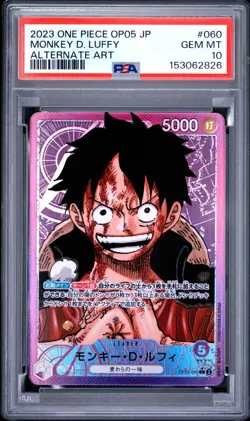 Monkey.D.Luffy (060) (Alternate Art) OP05-060 Awakening of the New Era PSA 10 JP - Image 1