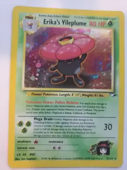 Erika's Vileplume Gym Holo Pokemon Card Base WOTC NM - Image 1