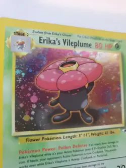 Erika's Vileplume Gym Holo Pokemon Card Base WOTC NM - Image 2