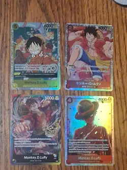 One Piece Monkey D. LUFFY 4 CARD LOT - Image 1