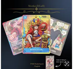 One Piece Monkey D Luffy P-043 Convention STAMPED Exclusive 3 Card Promo Pack - Image 2