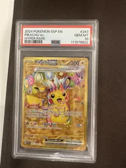Pokemon Pikachu ex Surging Sparks Hyper Rare #247 PSA 10 Gem Mint 247/191 - Image 1