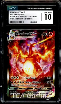 CGC 10 GEM MINT Charizard VMAX SWSH261 FULL ART PROMO SWSH 261 Pokemon Card 181 - Image 1