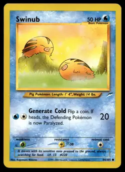 Pokemon TCG Neo Destiny #084/105 Swinub NEAR MINT - Image 1