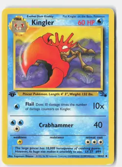 Kingler 1st Edition Uncommon FO 38/62 MP - Image 1