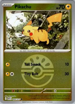Pikachu (Energy Symbol Pattern) 055/217 Ascended Heroes Pokemon Reverse Holo NM - Image 1