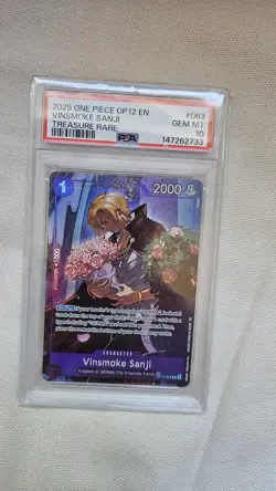 One Piece CCG Vinsmoke Sanji OP10-063 Treasure Rare Foil EN PSA 10 - Image 1