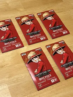 LOT 5x Bandai One Piece Card Game OP-13 Carrying On His Will Booster Packs ENG - Image 2