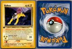 2001 Pokemon, Neo Revelation, #22/64 Raikou, 1st Edition, Rare (b) - Image 1