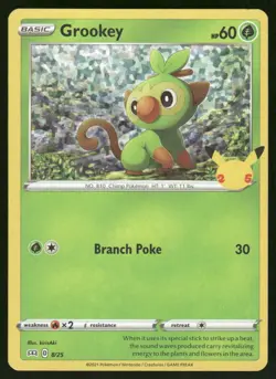 Grookey 008/025 Promo McDonald's 25th Anniversary Promos Pokemon Holo Near Mint - Image 1