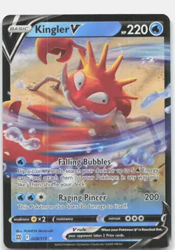 Kingler V 028/172 Holo V Rare Brilliant Stars Pokemon Near Mint - Image 1