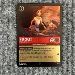 Disney Lorcana Wilds Unknown Hercules Young Rescuer 123/204 Super Rare Foil NM - Image 1