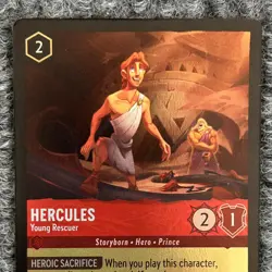 Disney Lorcana Wilds Unknown Hercules Young Rescuer 123/204 Super Rare Foil NM - Image 5