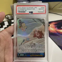 PSA 10 GEM MINT 2023 Weiss Schwarz DISNEY100 Flounder & Sebastian #090 SR - Image 1