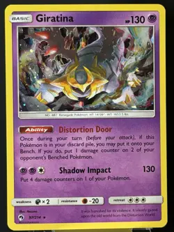 SWIRL 🌀💫 Giratina 97/214 Sun Moon Lost Thunder Cosmos Holo Pokemon Card NM - Image 3