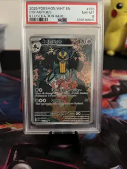 PSA 8 Cofagrigus 123/086 Illustration Rare White Flare Pokemon Card 2025 - Image 1