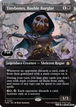 Tinybones, Bauble Burglar (Borderless) EN [FDN - 324] - NM [Foil] TCG MTG - Image 1