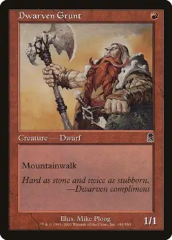 NM Dwarven Grunt, MTG, Odyssey, Magic the Gathering, 185 *B - Image 1
