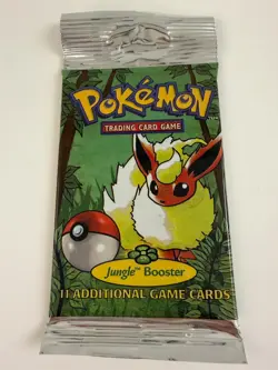 1999 Pokemon WOTC Unlimited Jungle Booster Pack Factory sealed long FLAREON 21.4 742818061384 - Image 1