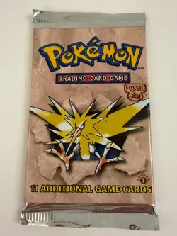 1999 Pokemon WOTC 1st Edition Fossil Booster Pack Factory sealed Zapdos 21.03g - Image 1