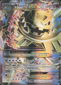 M Steelix EX 109/114 Ultra Rare Steam Siege Pokemon Heavily Played - Image 1