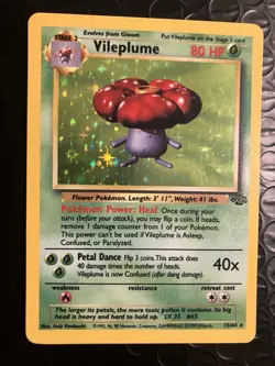 Pokemon TCG Vileplume Jungle 15/64 Holo Unlimited Holo Rare - Image 1
