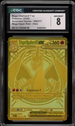 Pokemon Mega Charizard Y ex Ascended Heroes Mega Hyper Rare #294 CGC 8 - Image 1
