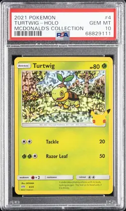 2021 POKEMON MCDONALD'S COLLECTION #4 TURTWIG-HOLO PSA 10 - Image 1