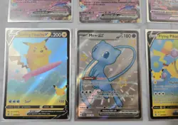 Mew Holographic Pokemon Cards Bundle #1 Plus Flying Surfing Pikachu 8 Cards Lot - Image 2