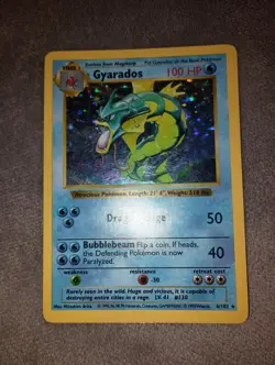 Gyarados 6/102 Base Set Rare Holo Shadowless 1999 WOTC Pokemon TCG MP - Image 2