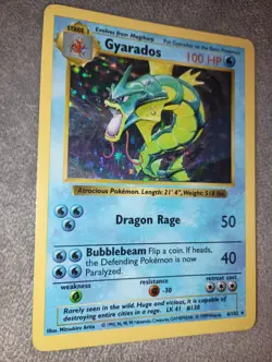 Gyarados 6/102 Base Set Rare Holo Shadowless 1999 WOTC Pokemon TCG MP - Image 3
