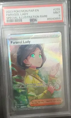 2023 POKEMON SV04 PARADOX RIFT #255 PARASOL LADY SPECIAL ILLUSTRATION HOLO PSA 9 - Image 1