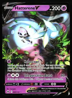 HATTERENE V 065/159 HOLO V RARE CROWN ZENITH POKEMON NM - Image 1