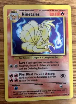 Ninetales Holo Base Set 012/102 MP Pokemon TCG - Image 1