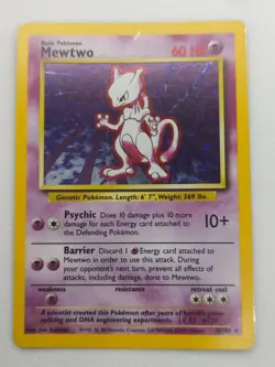 Pokemon TCG Mewtwo Base Set 10/102 Holo Unlimited Holo Rare - Image 1