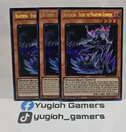 YUGIOH BLACKWING SUDRI THE PHANTOM GLIMMER X3 SECRET MP23-EN155 LIGHT PLAYED - Image 1