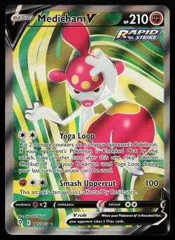 Medicham V 185/203 Ultra Rare Evolving Skies Pokemon Card - Image 1