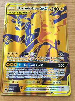 Pikachu & Zekrom GX 2021 SM248 Sun & Moon Holo Tag Team Black Star Promo Card NM - Image 1