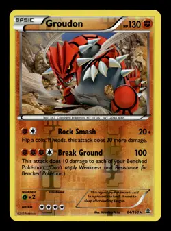 Groudon 84/160 XY - Primal Clash Reverse Holofoil Rare Pokemon TCG - Image 1